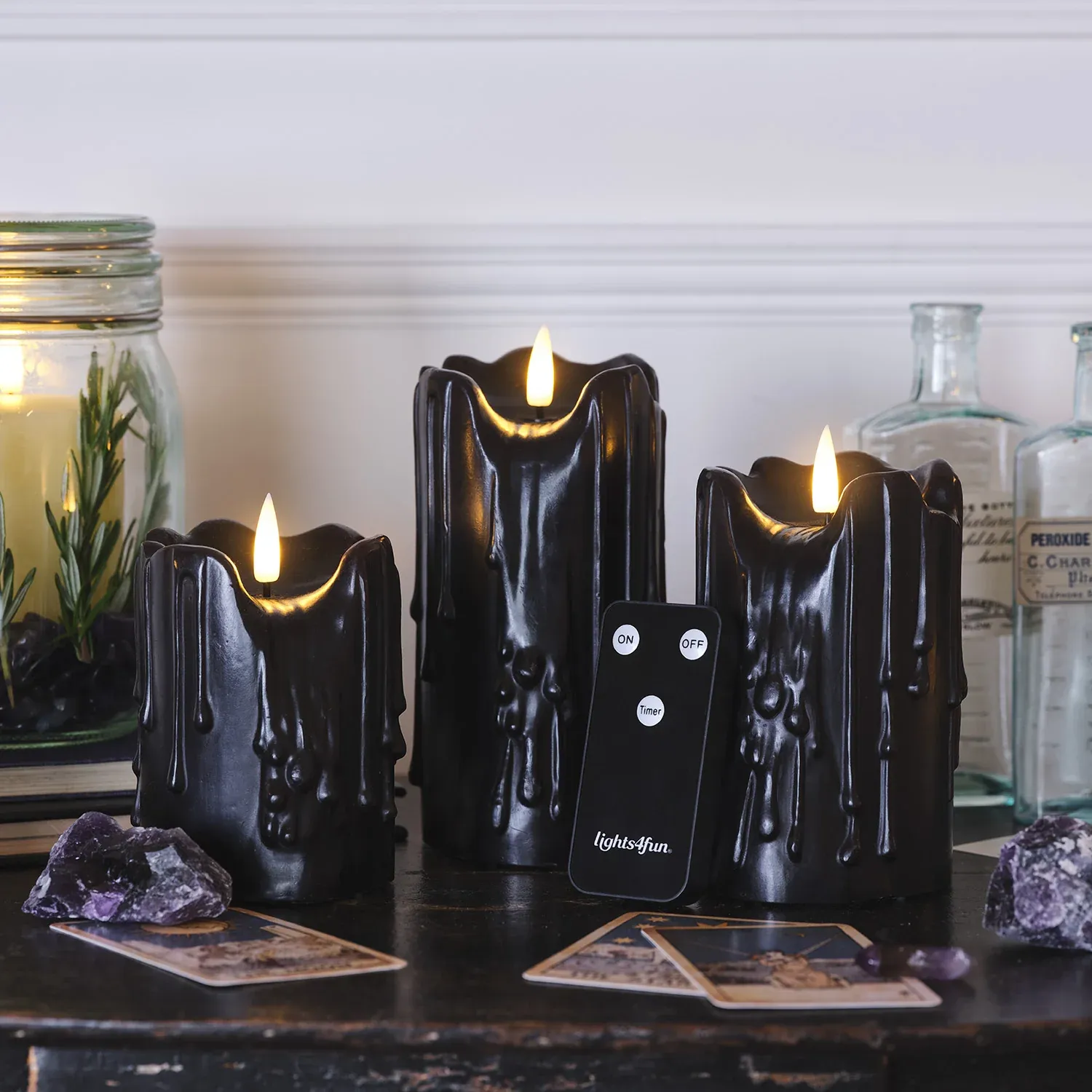 3 Bougies Noires TruGlow® à Effet Cire Fondue – Image 4