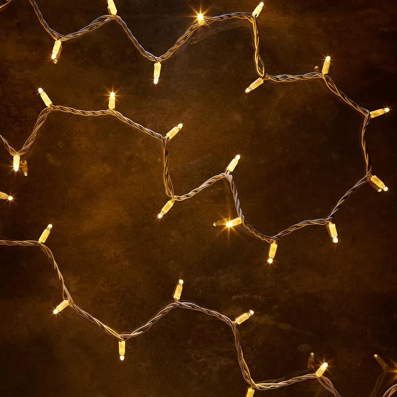 Guirlande Lumineuse Pro Connect 170m 1700 LED Blanc Chaud Classique Câble Blanc Raccordable