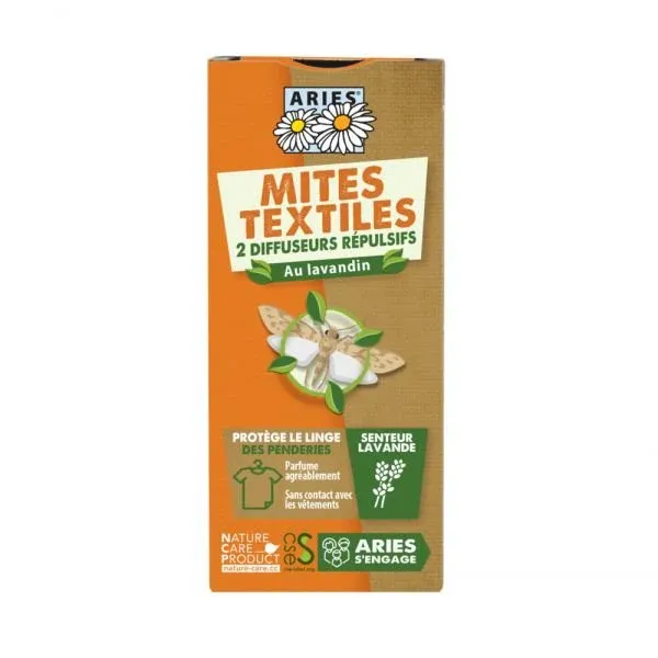 Protection Anti-Mites Textiles Aries - Pack de 2 Diffuseurs