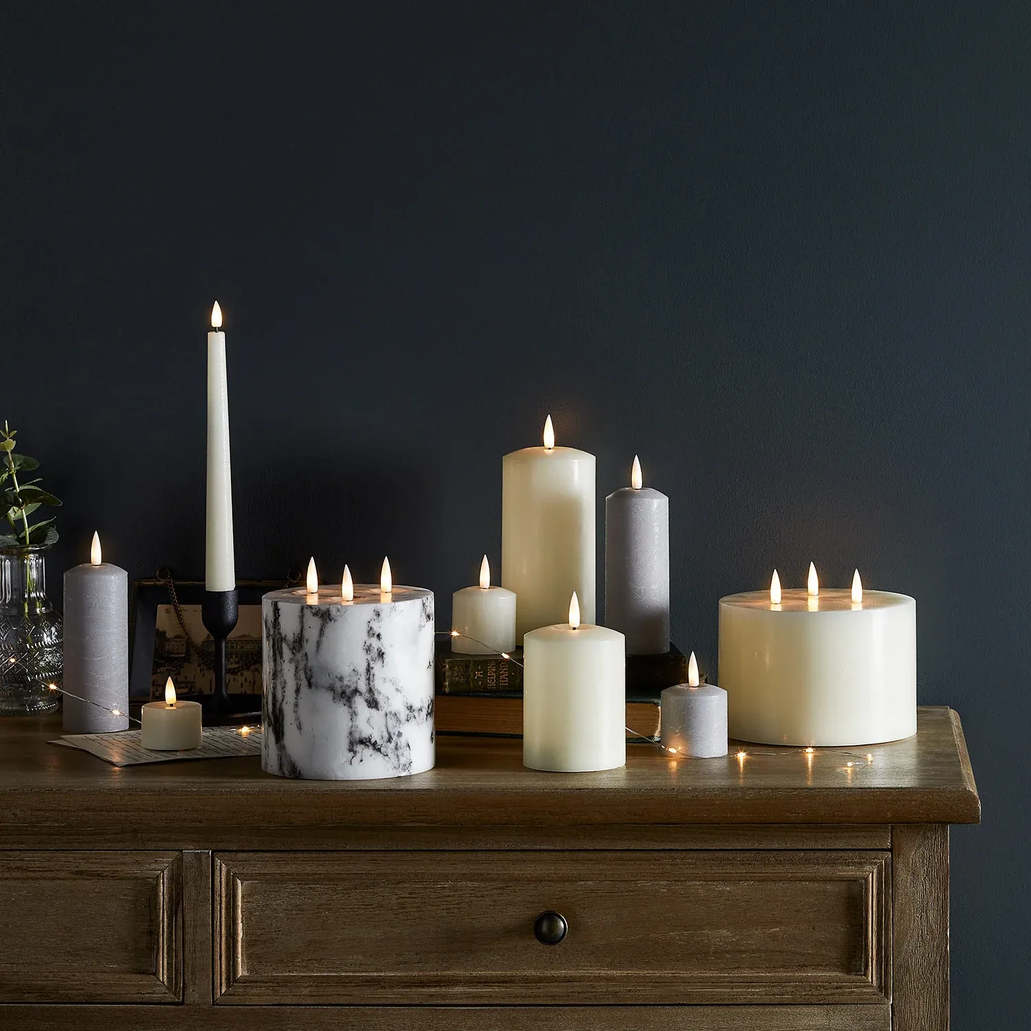 4 Bougies Votives TruGlow® Grises à LED avec Télécommande – Image 3