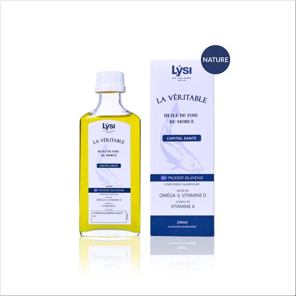 La véritable Huile de Foie de Morue Lysi - Goût Neutre - 240 ml